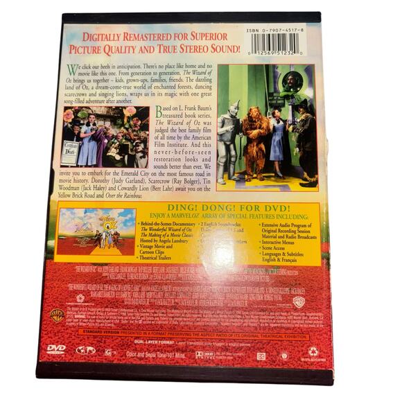 Wizard of Oz DVD IN Case Classic Musical Warner Brothers Judy Garland - Picture 2 of 6